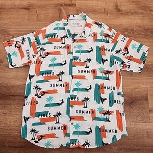 NWT-Huntington Beach Surf Team 2X Men's Short Sleeve Button Up Hawaiian Shirt